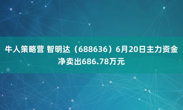 牛人策略营 智明达（688636）6月20日主力资金净卖出686.78万元